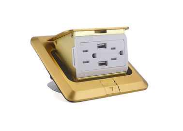 Brass Cover Table Pop Up Outlets Waterproof Floor Outlet With USB Charger
