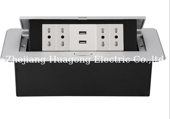 240V Office Furniture Tabletop Switch Socket / Pop Up Desk Power Outlet For Conference Table